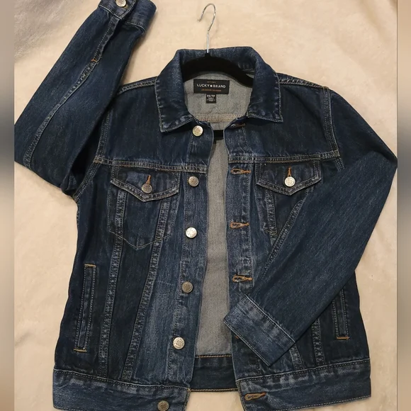 Lucky Brand The Tomboy Jean Jacket Dark Wash Vintage Denim NWOT *sz XS* - Picture 2 of 16